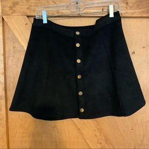 Black Suede Mini Skirt
